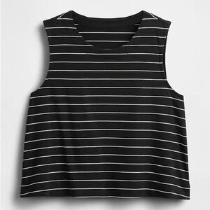 Gap Heavyweight Shell 100% Cotton Tank Top Black & White Stripes